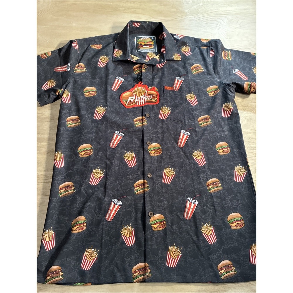 Retro Rifle FRYDAY Button Down Shirt. Men's Large‎